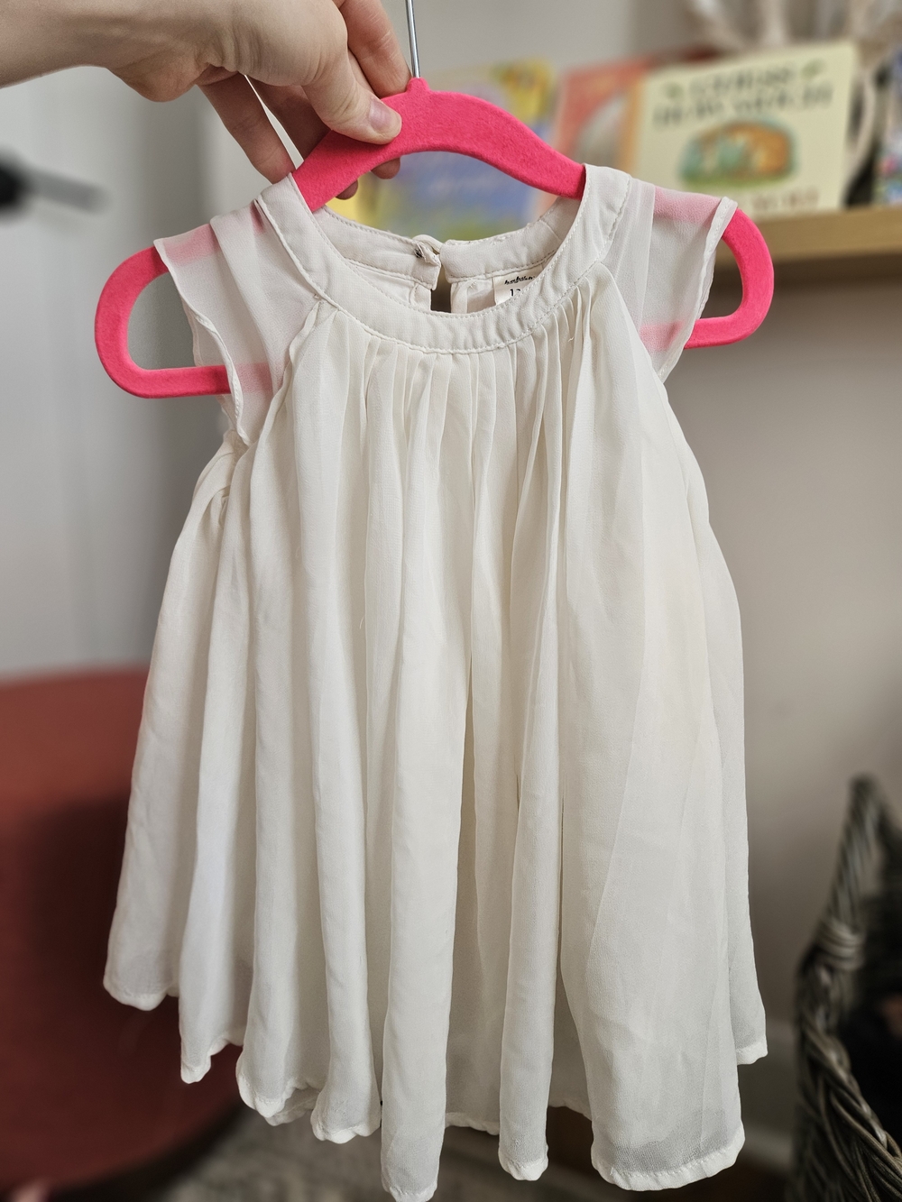 OshKosh B'gosh Cream Chiffon Girls' Sleeveless Dress